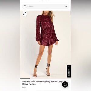 Lulus burgundy sequin romper